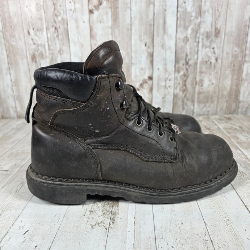 Red Wing 4433 Mens Brown Leather Steel Toe EH Work Boots Size 10‎ D Made in USA